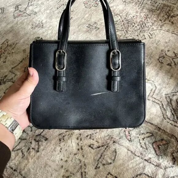 Kate Spade Connie Small Triple Gusset Satchel Top Handle Bag Black Leather EUC - Picture 5 of 14